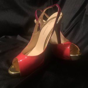 Audrey Brooke Orange Multicolor Slingback